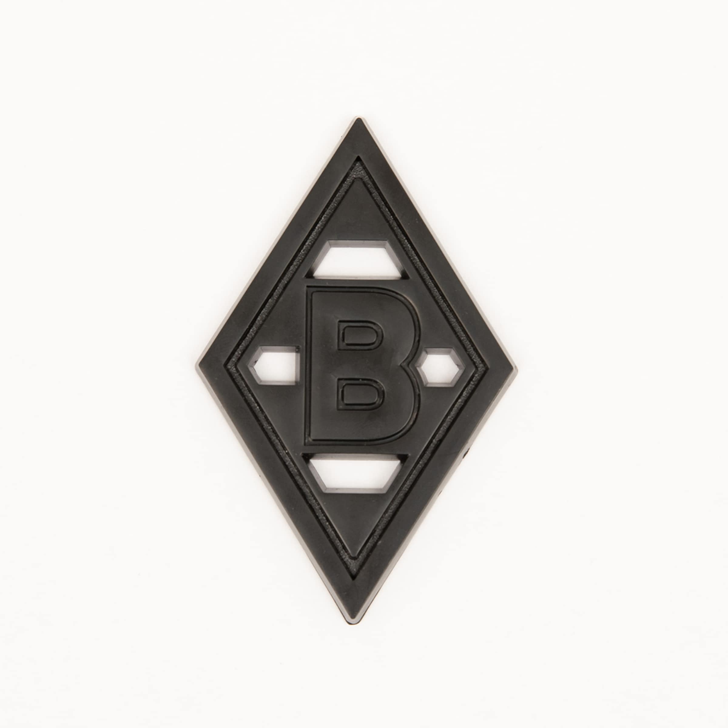 Black and white Borussia Mönchengladbach logo pin in diamond shape